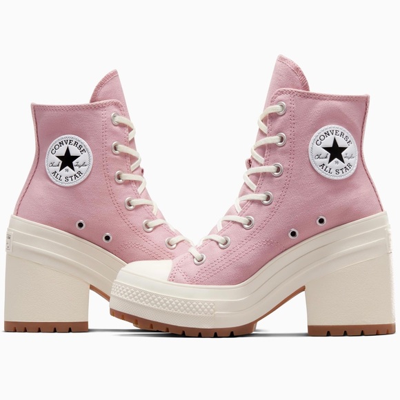 Converse Chuck 70 De Luxe Heel Pink Static Egret Cream Platform High size 7 NEW - Picture 4 of 8